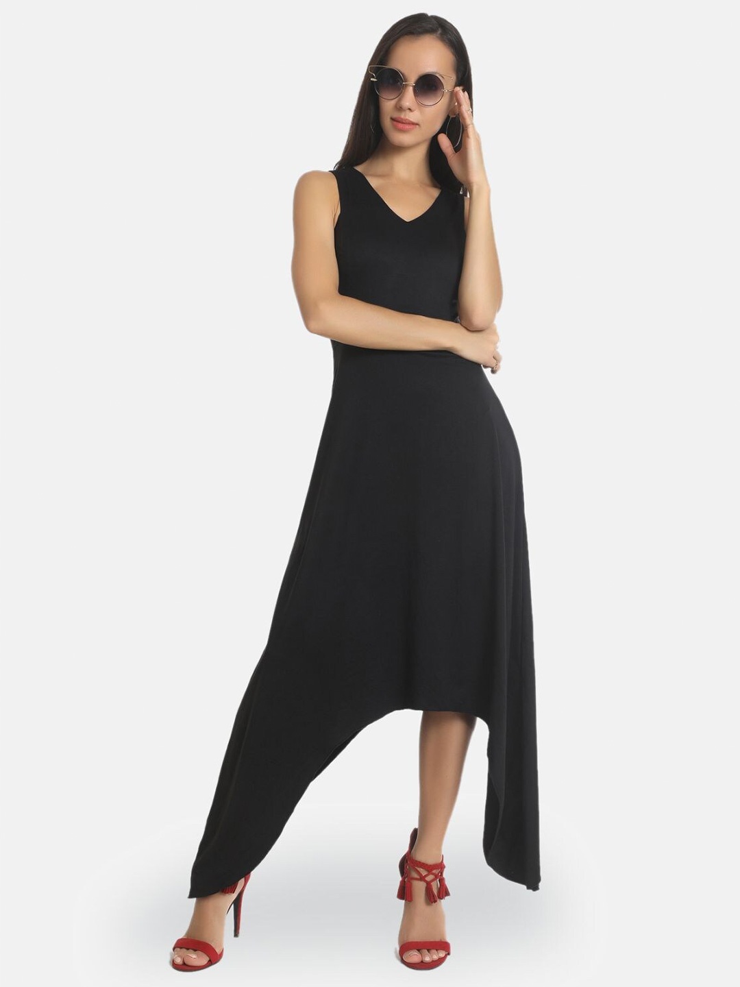 

AARA Women Black A-Line Maxi Dress