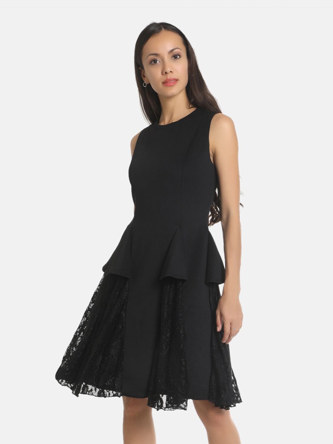 

AARA Black Fit & Flared Dress