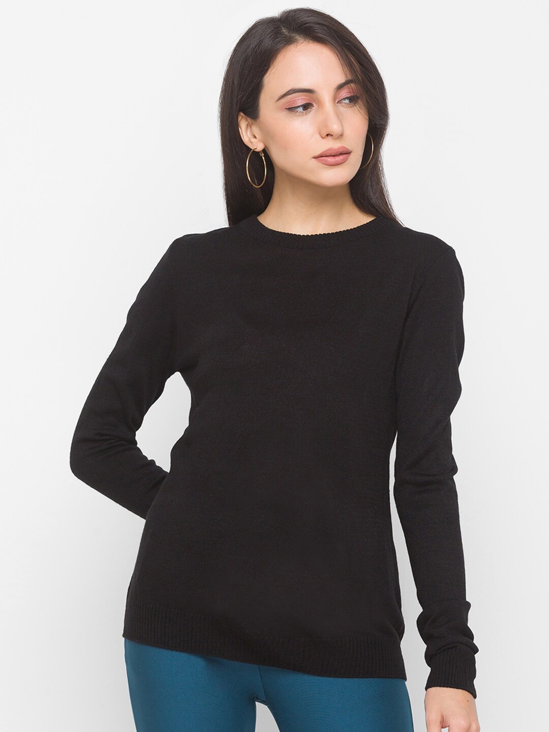 

Globus Women Black Acrylic Pullover