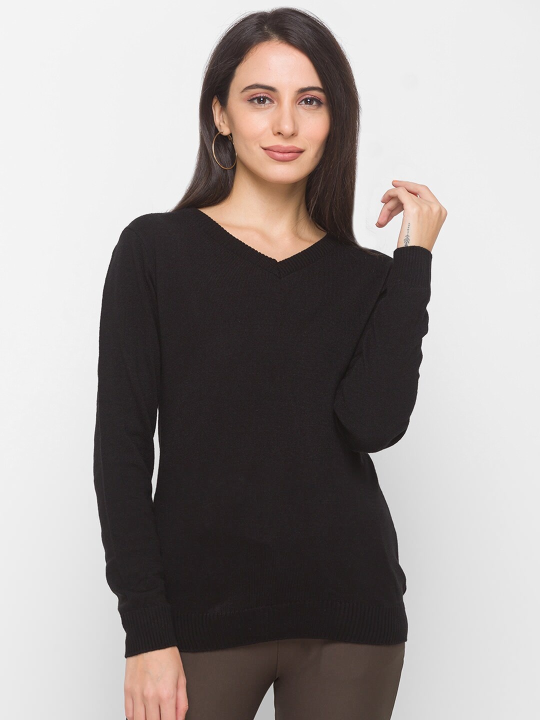 

Globus Women Black Acrylic Pullover