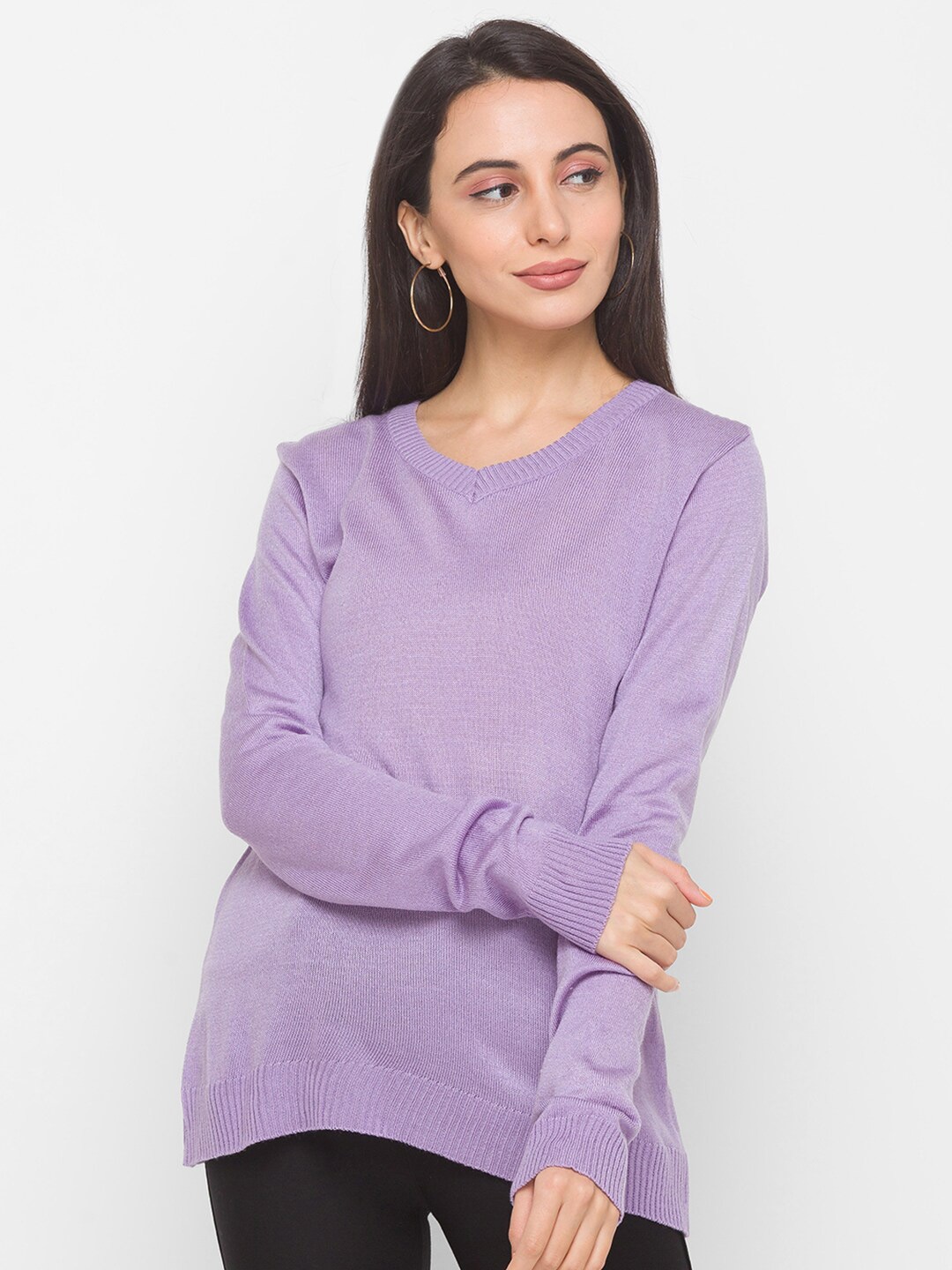 

Globus Women Lavender Acrylic Pullover