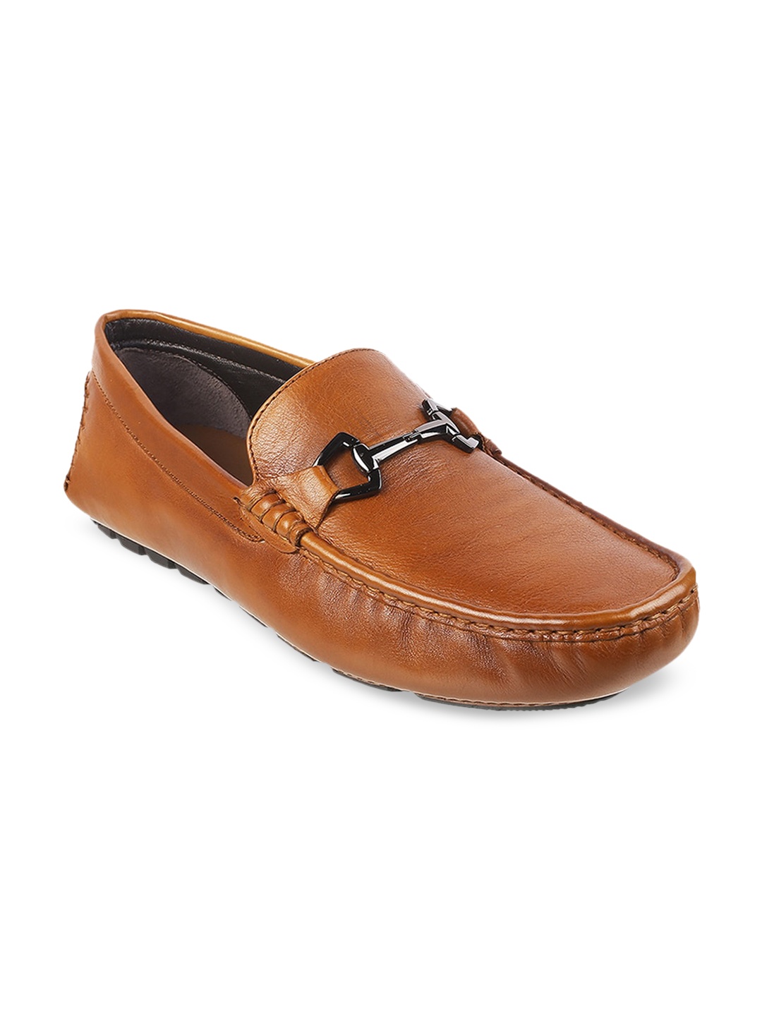 

J FONTINI Men Tan Leather Loafers