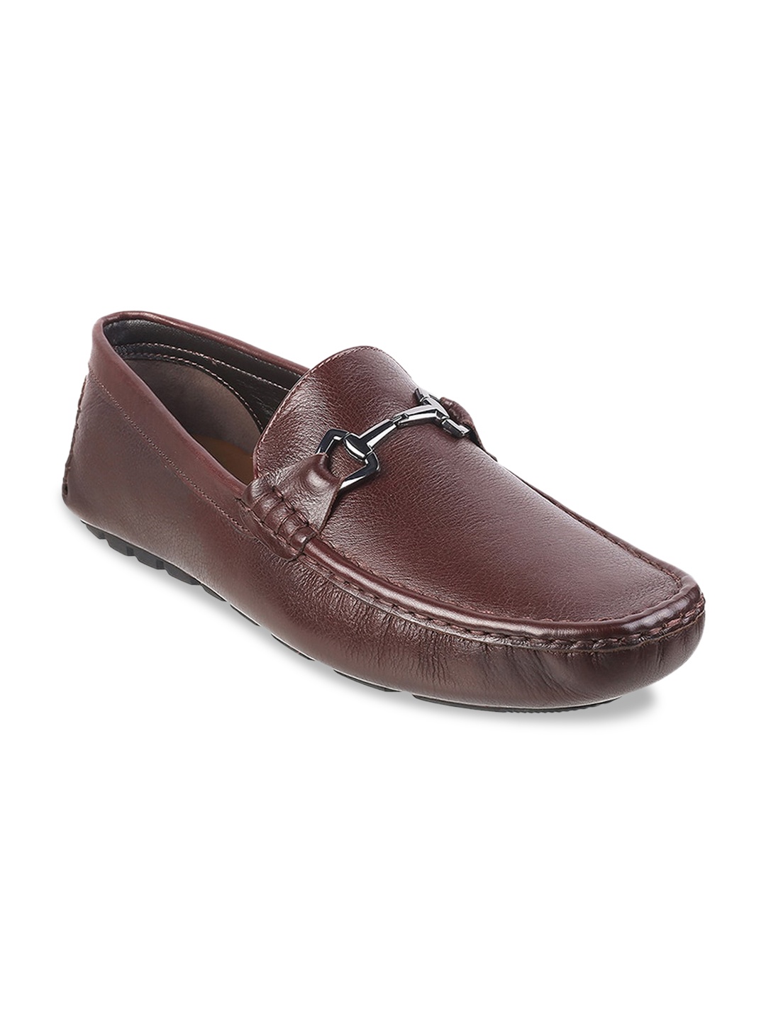 

J.FONTINI Men Maroon Leather Loafers