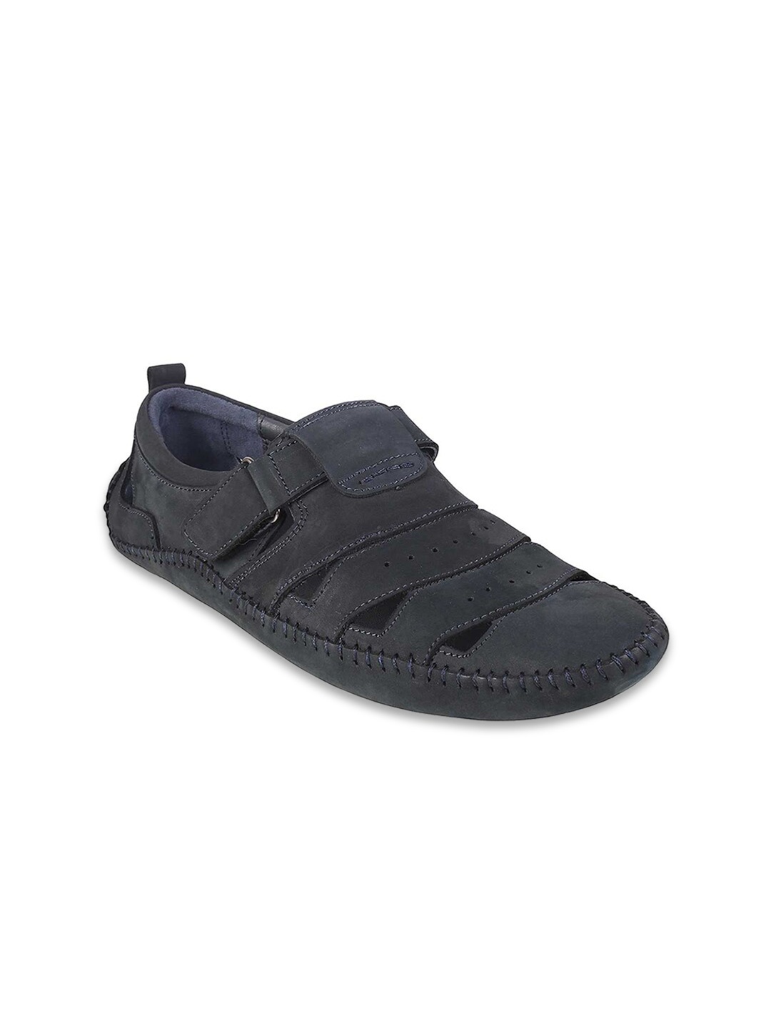 

Mochi Men Navy Blue Suede Shoe-Style Sandals