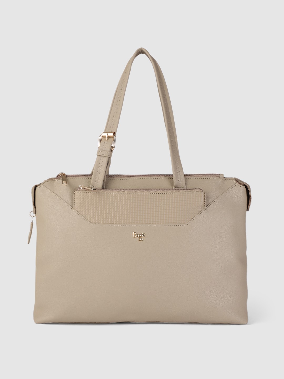 

Baggit Women Beige Structured Laptop Handheld Bag