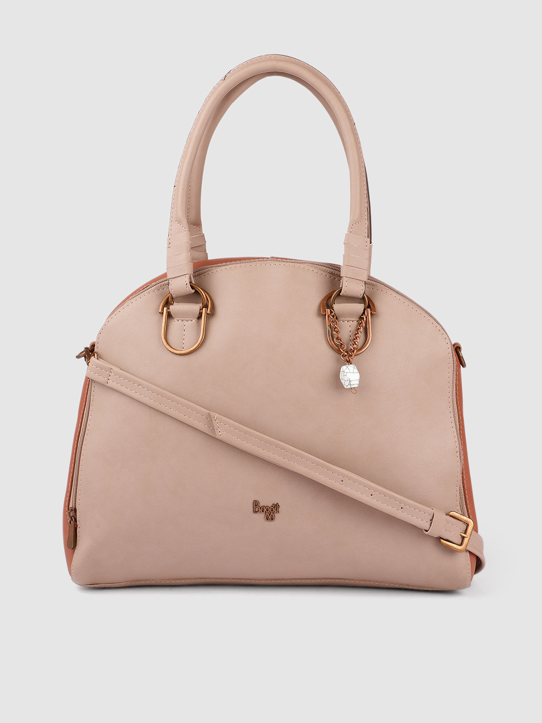 

Baggit Pink & Coral Orange SAHAR SCAN Colourblocked Structured Handheld Bag