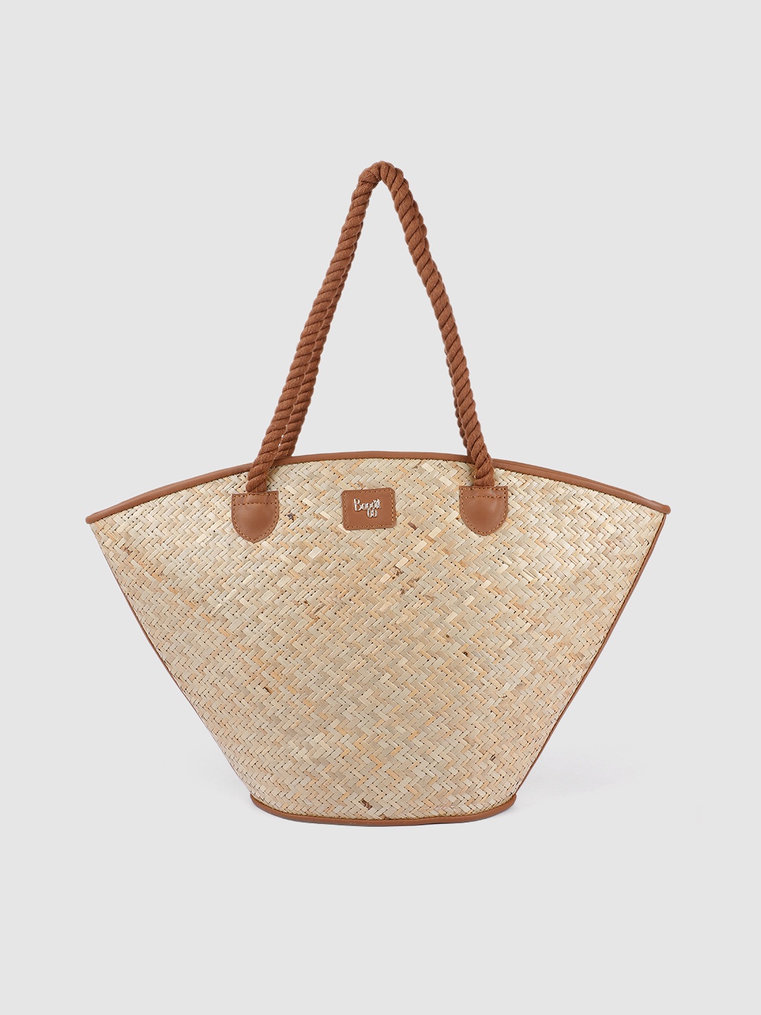 

Baggit Tan Brown & Beige Basket Weave CAPRICE SILVY Shopper Shoulder Bag