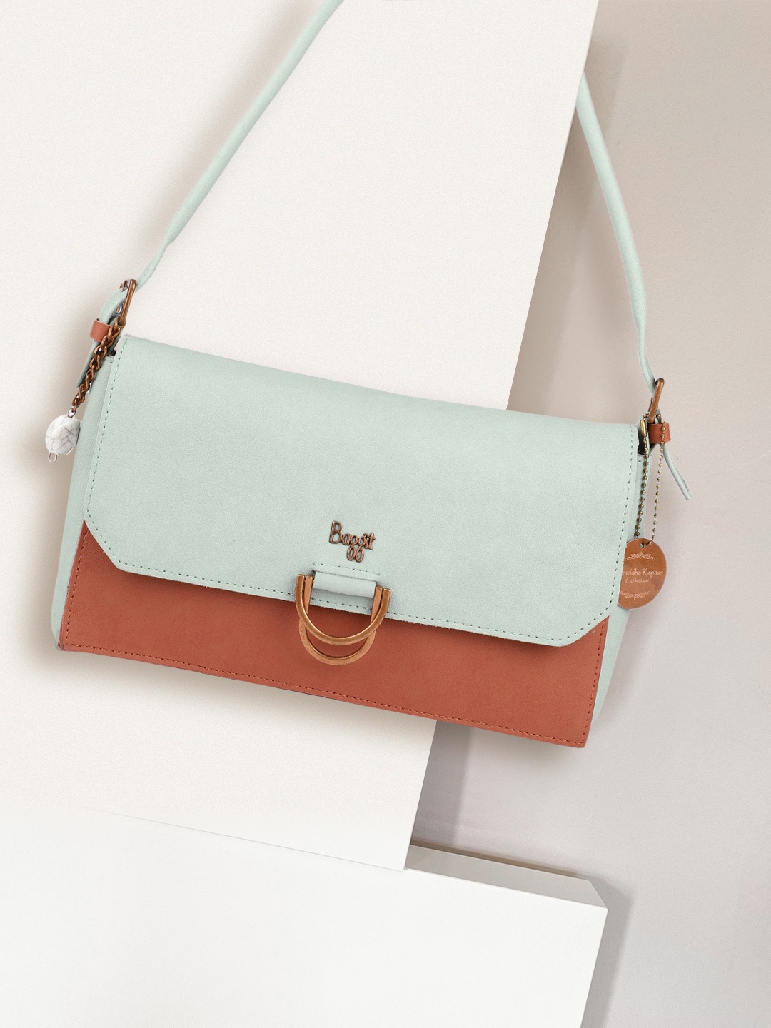 

Baggit Blue & Orange SAGAR SCAN Colourblocked Structured Shoulder Bag