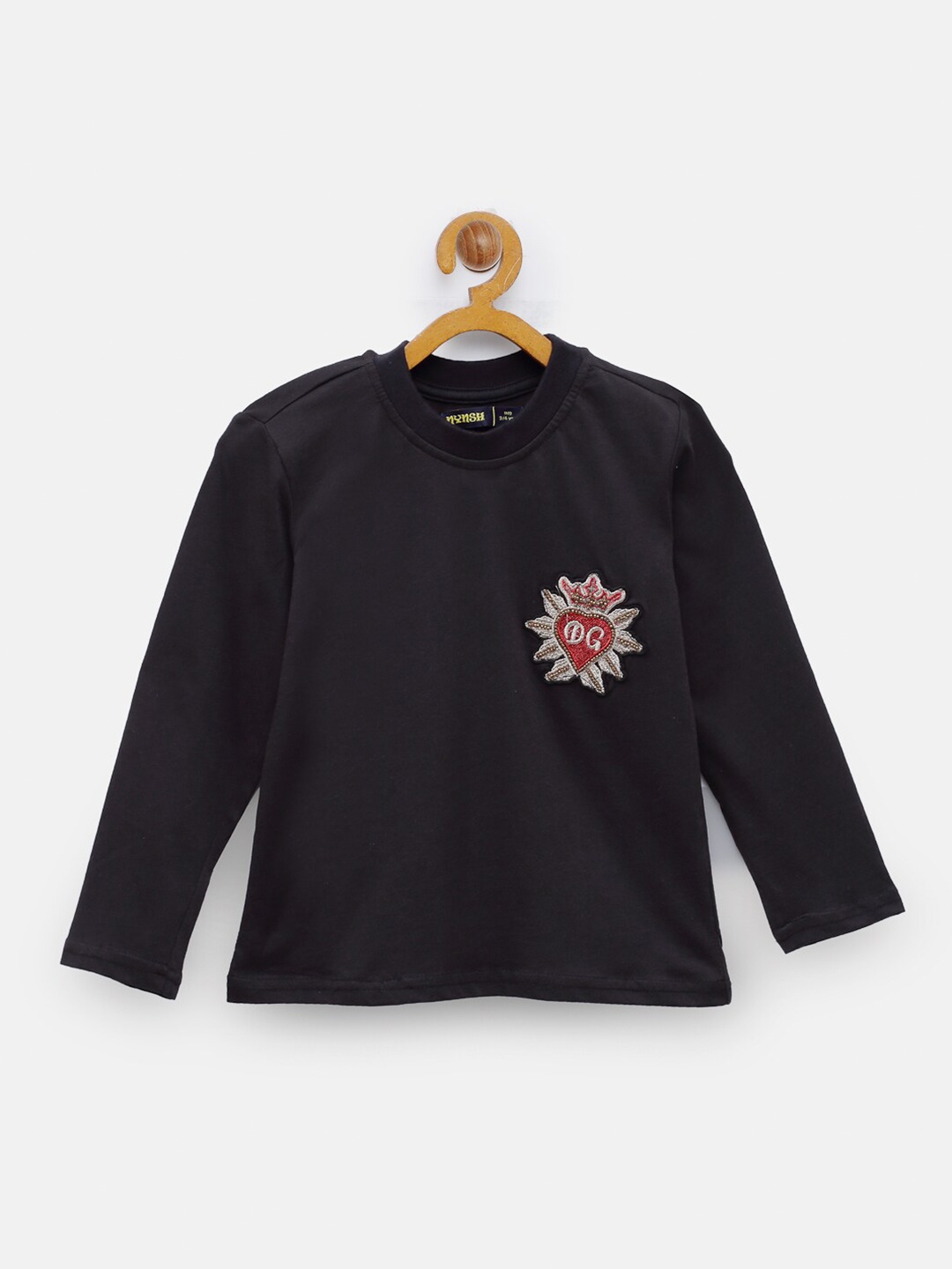 

NYNSH Boys Black Applique T-shirt