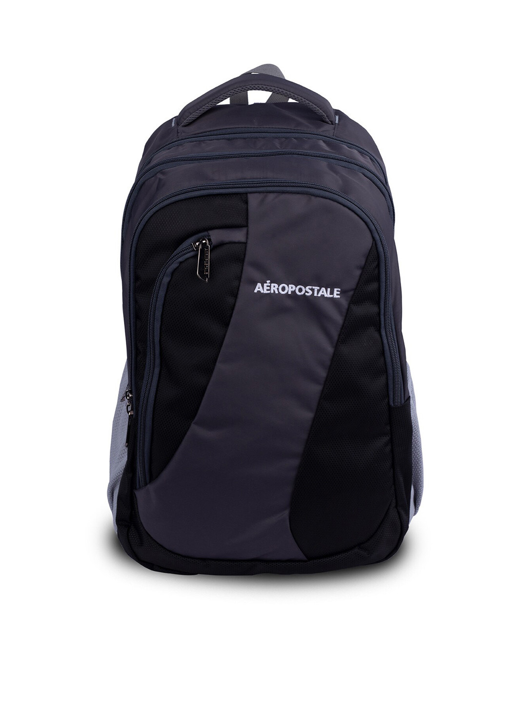 

Aeropostale Unisex Grey & Black Brand Logo Backpack