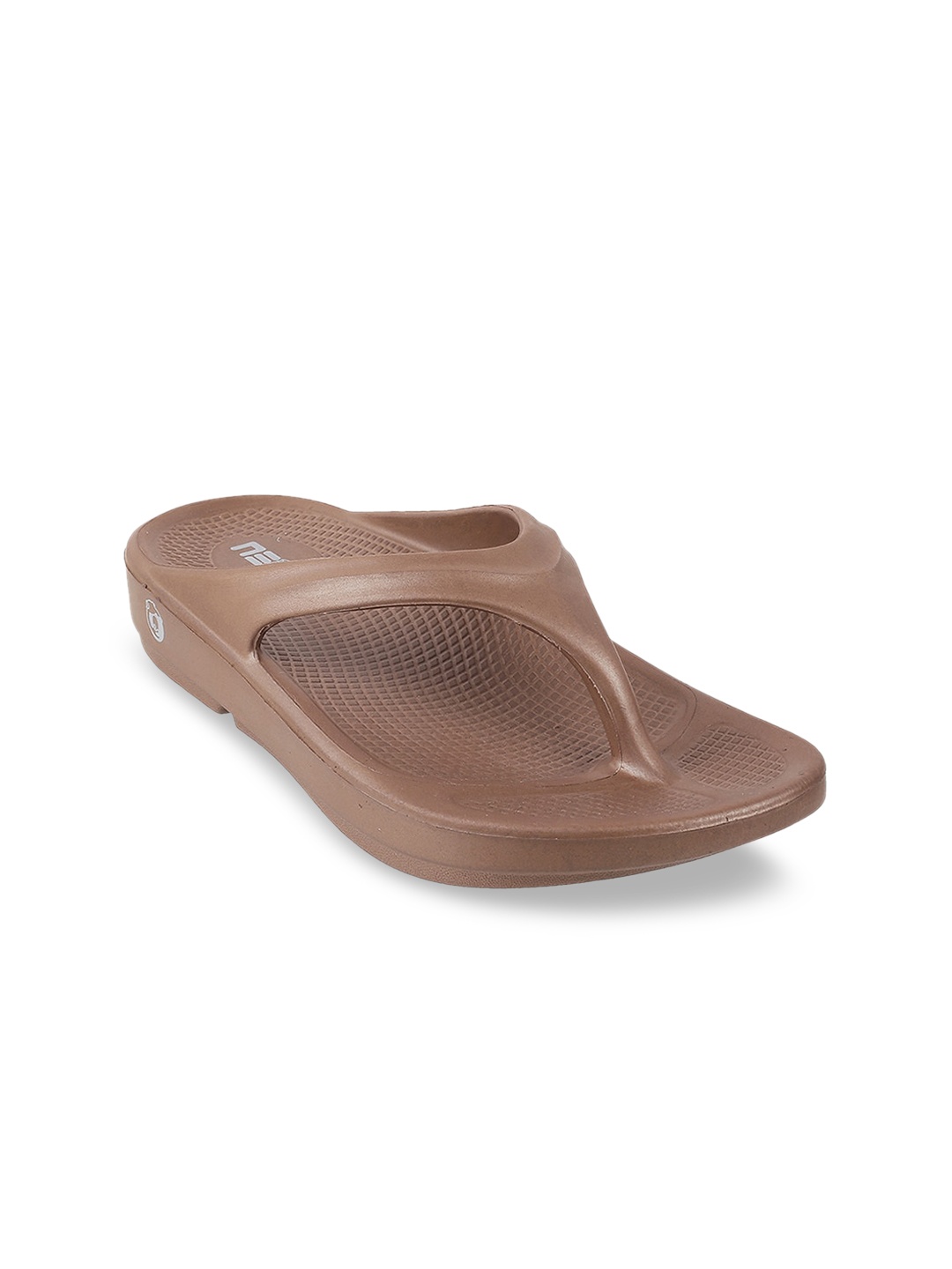 

WALKWAY by Metro Women Bronze-Toned Solid Comfort Sandals