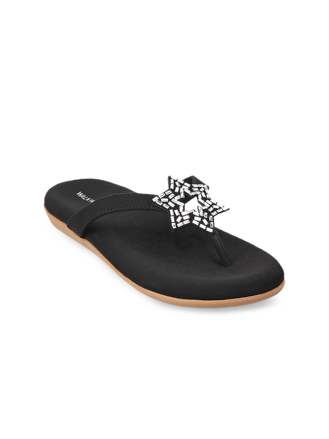 

WALKWAY by Metro Women Black T-Strap Flats