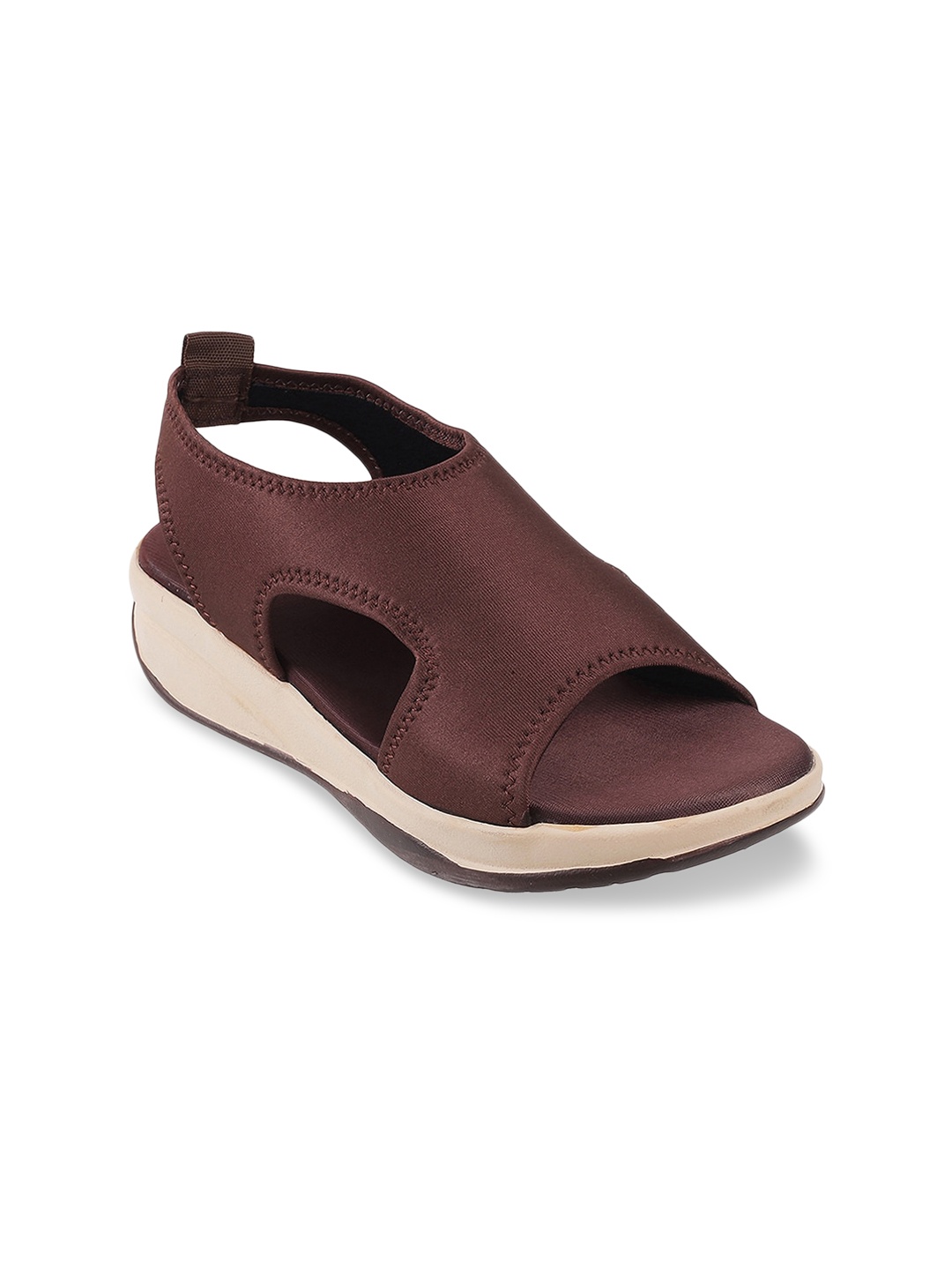 

WALKWAY by Metro Brown Comfort Sandals with Laser Cuts