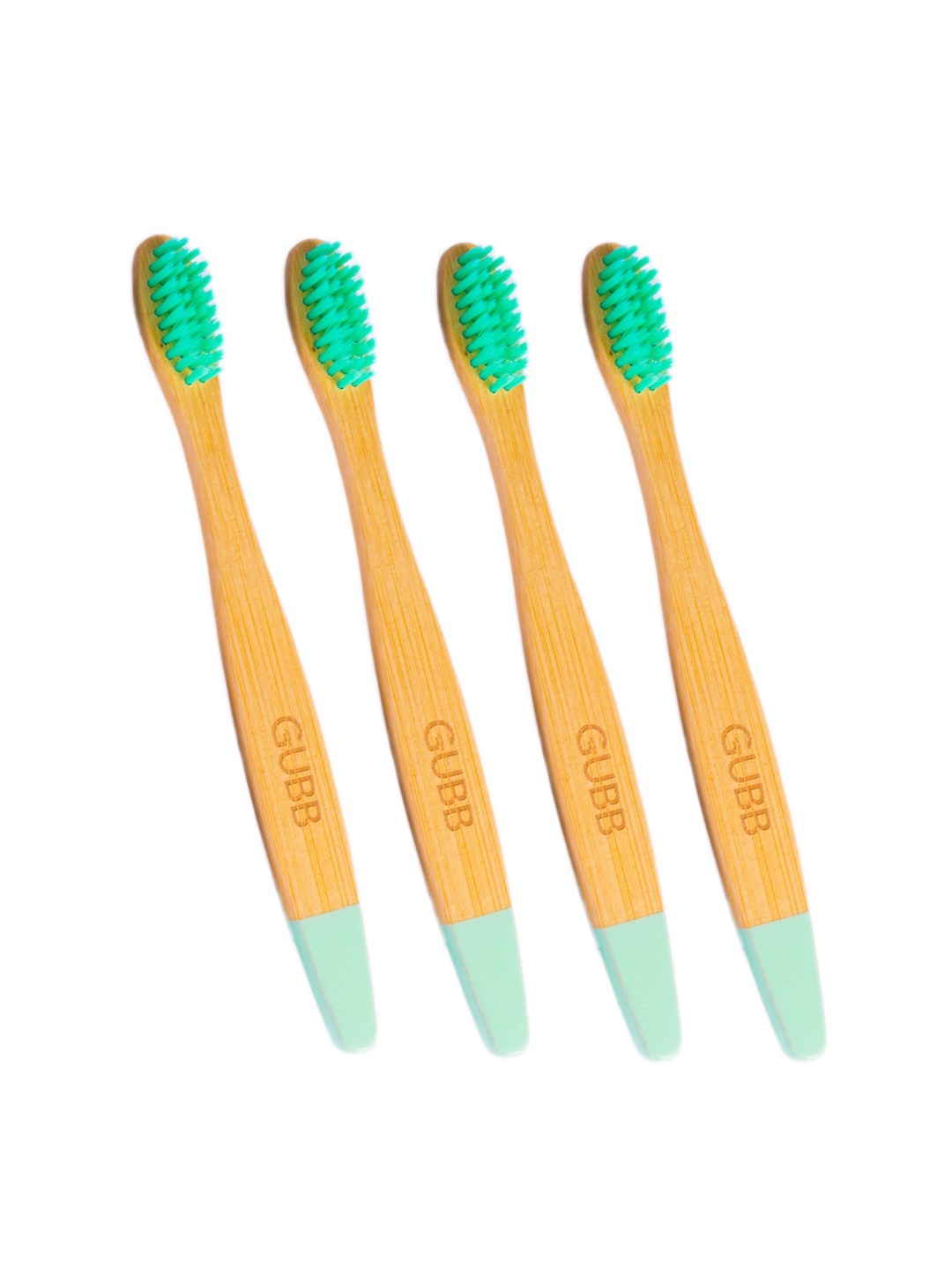 

GUBB Unisex Kids Set Of 4 Green & Beige Organic Bamboo Toothbrush