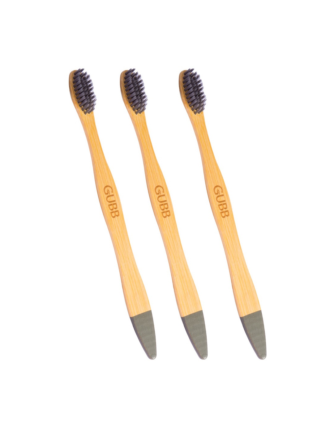 

GUBB Adults Pack of 3 Beige & Charcoal Grey Organic Bamboo Toothbrush