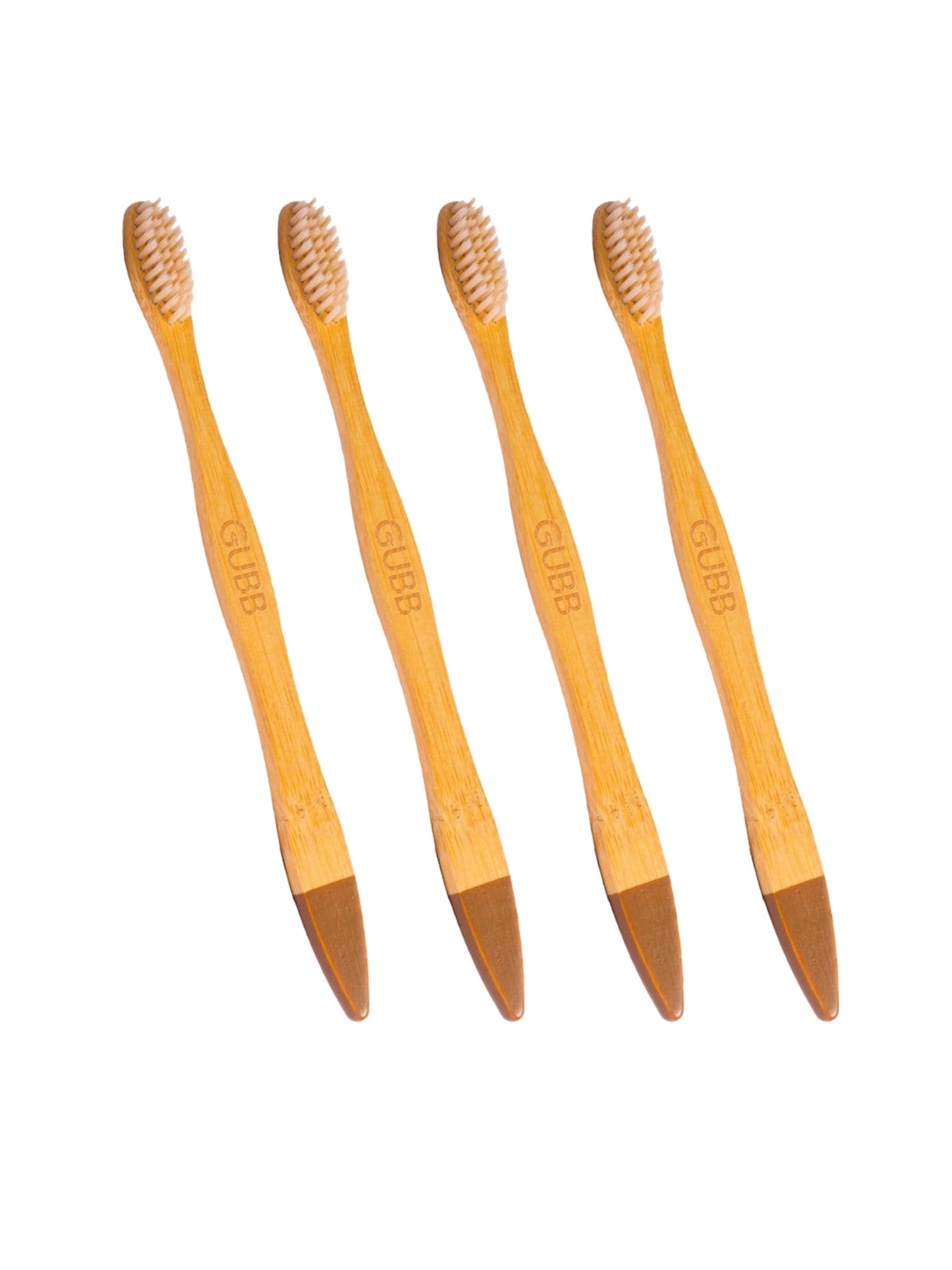 

GUBB Unisex Brown Organic Bamboo Toothbrush- Pack of 4