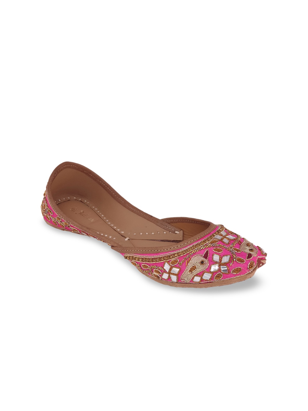 

Fulkari Women Magenta Ethnic Mojaris Flats
