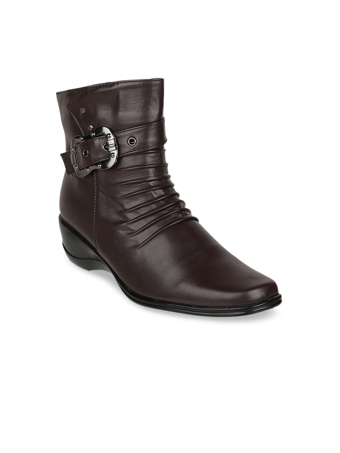 

SHUZ TOUCH Brown Block Heeled Boots