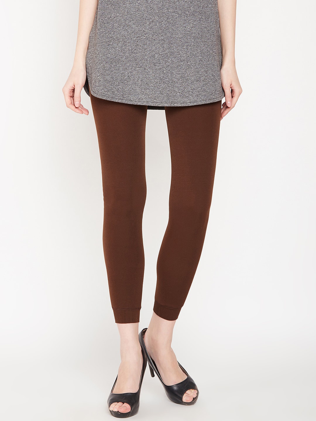 

Lebami Women Brown Solid Thermal Bottoms