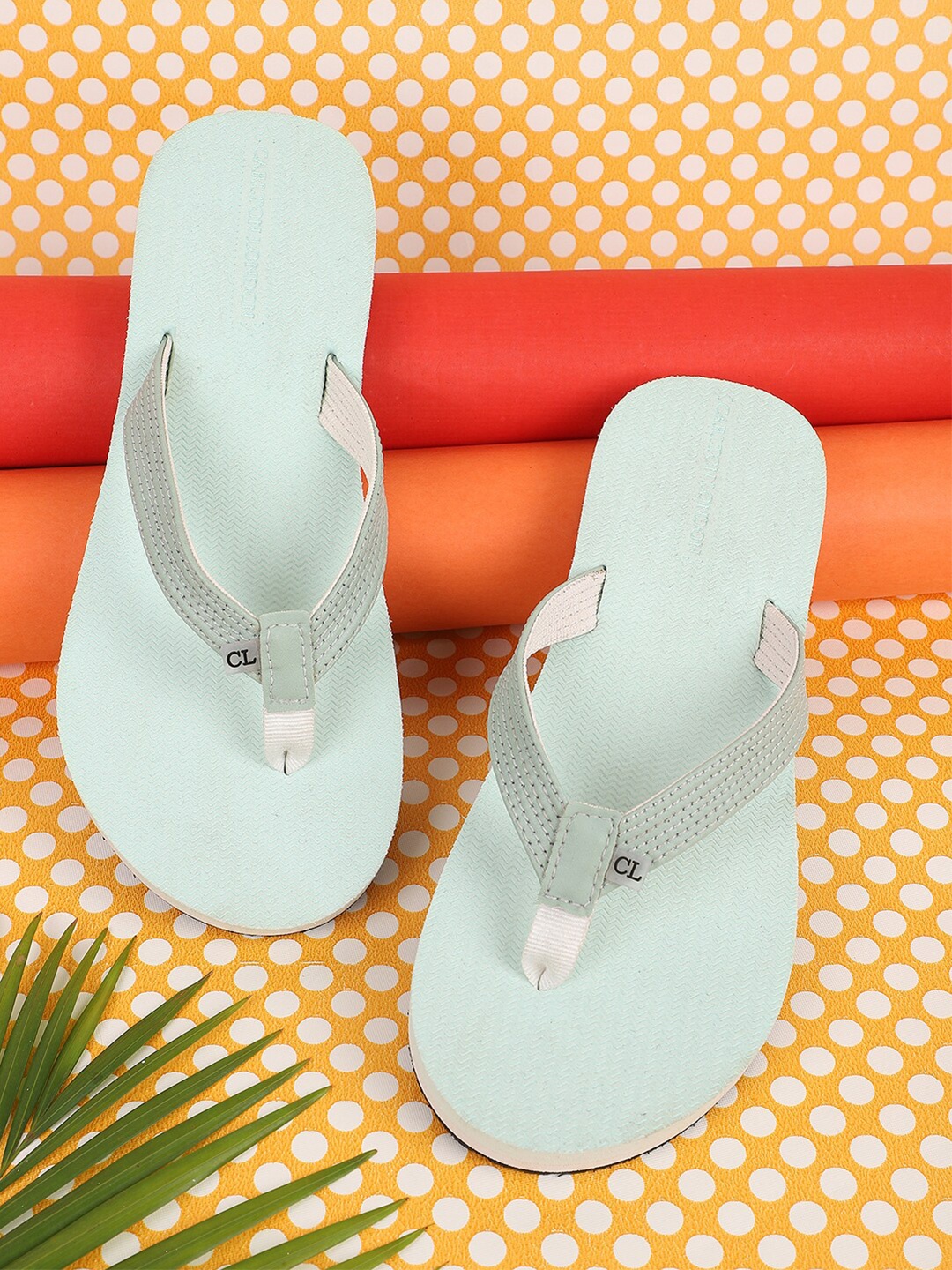 

Carlton London Women Green Rubber Thong Flip-Flops