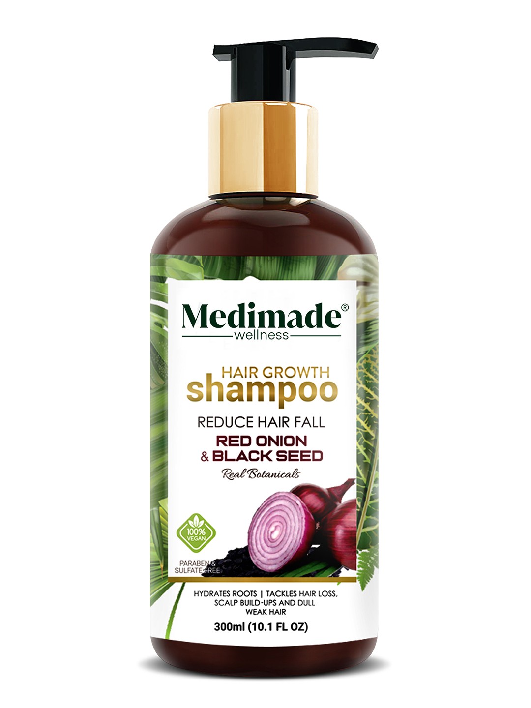 

Medimade Hair Growth Shampoo with Red Onion and Black Seed Oil - 300 ml, White