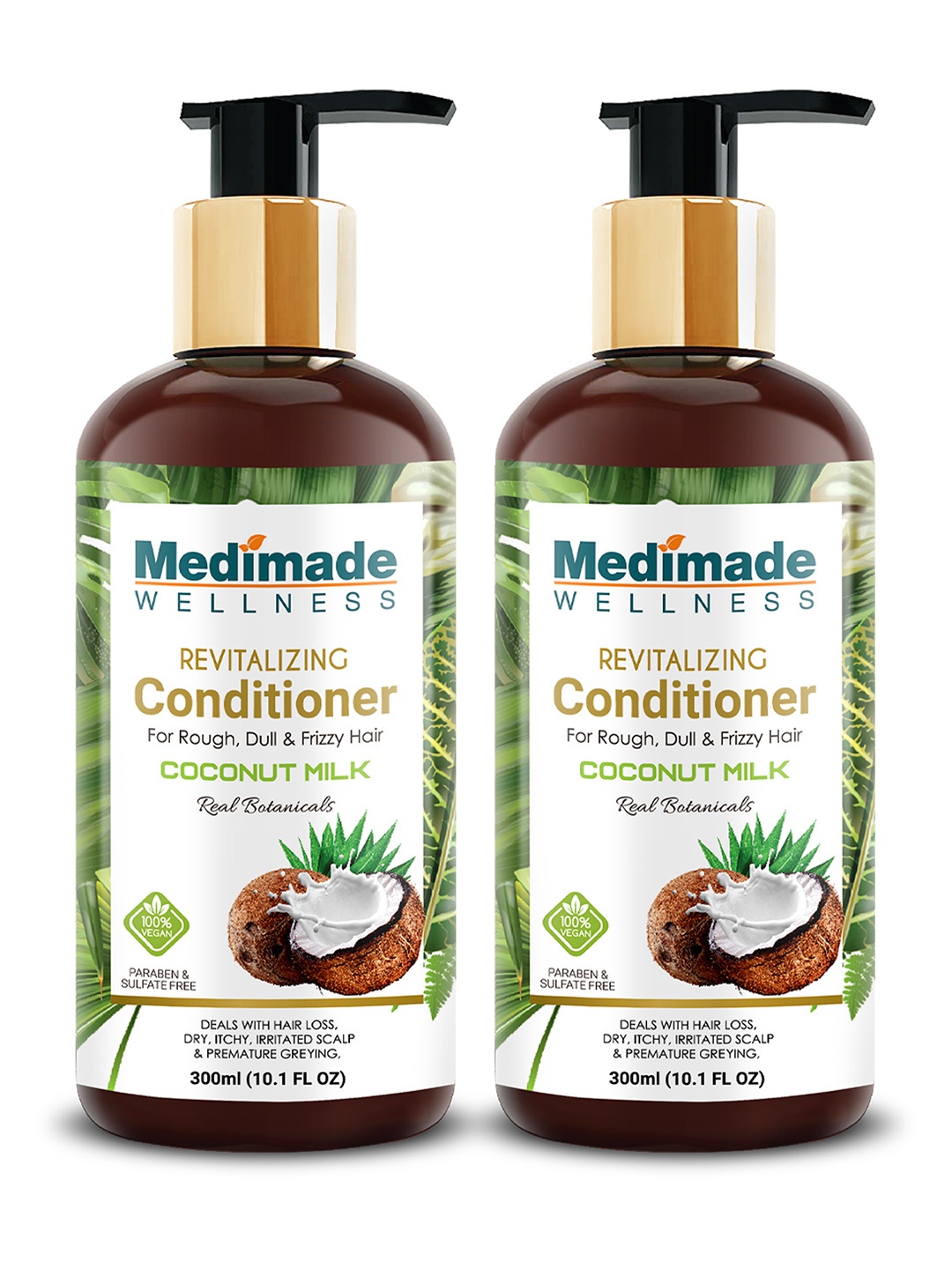 

Medimade Pack of 2 Revitalizing Conditioner with Coconut Milk - 300ml Each, White