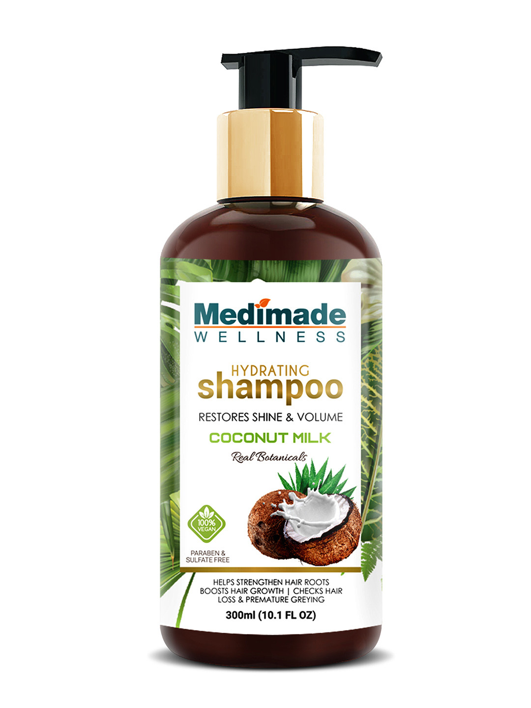 

Medimade Hydrating Shampoo with Coconut Milk - 300 ml, White