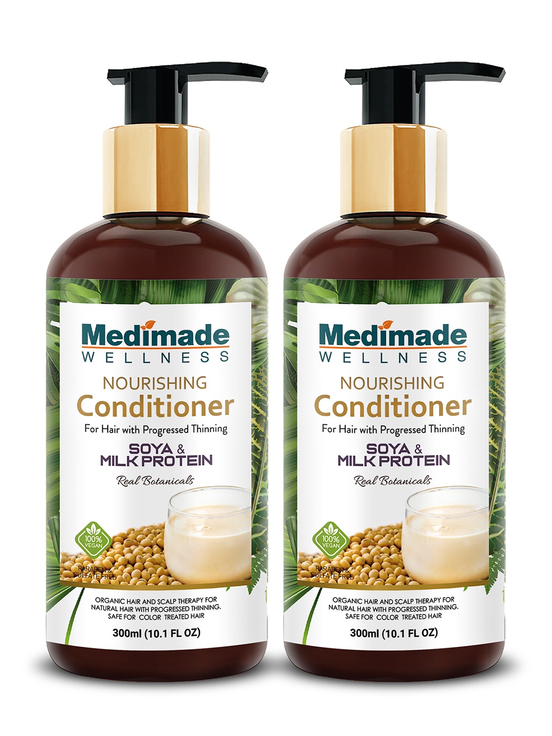 

Medimade Nourishing Conditioner with Soya and Milk Protein - Pack of 2- 600 ml, White