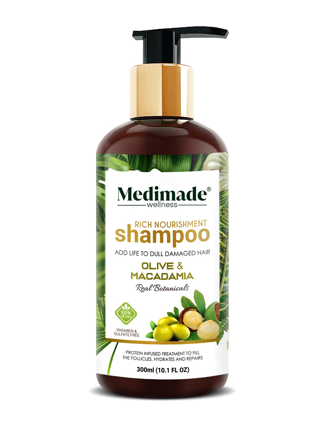 

Medimade Olive and Macadamia Shampoo - 300 ml, White