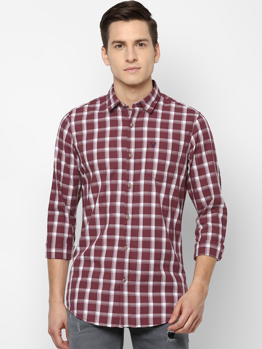 

Allen Solly Sport Men Maroon Tartan Checks Opaque Checked Cotton Casual Shirt