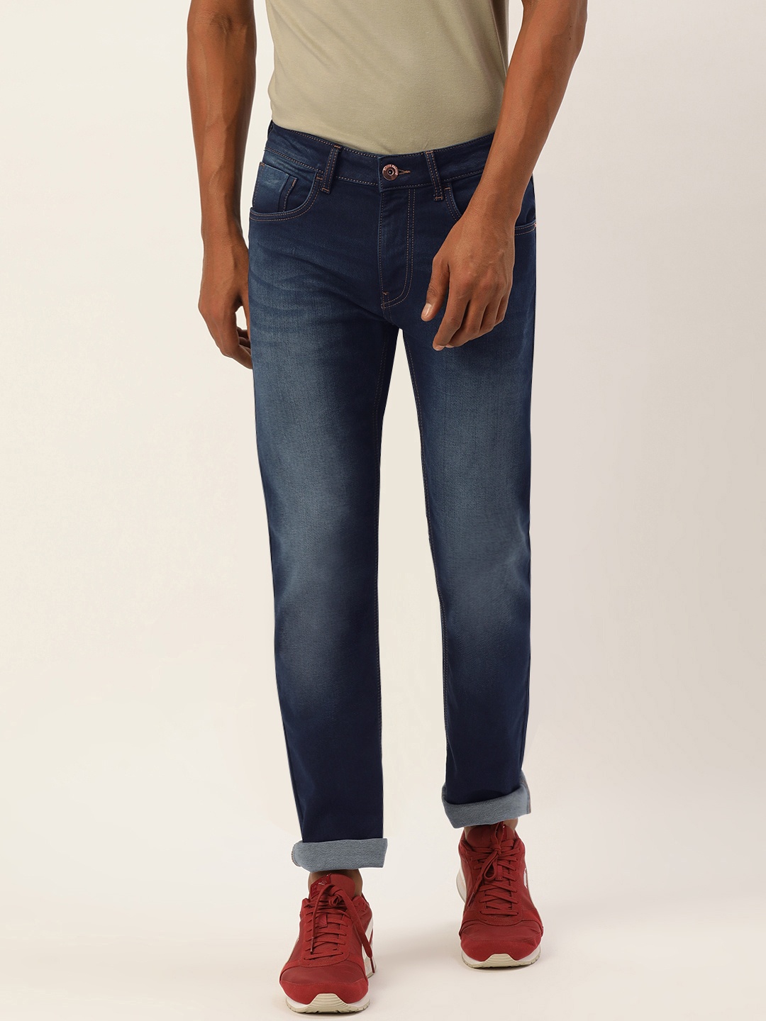 

Flying Machine Men Blue Michael Slim Tapered Fit Heavy Fade Stretchable Jeans