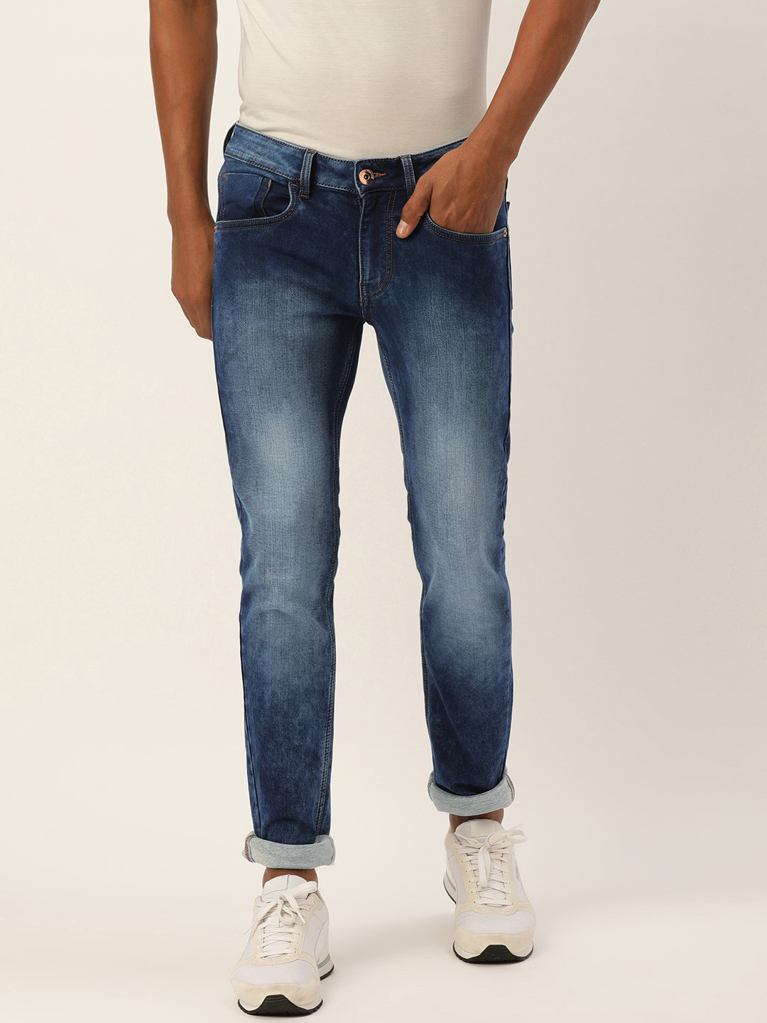 

Flying Machine Men Blue Jackson Skinny Fit Low-Rise Light Fade Stretchable Jeans