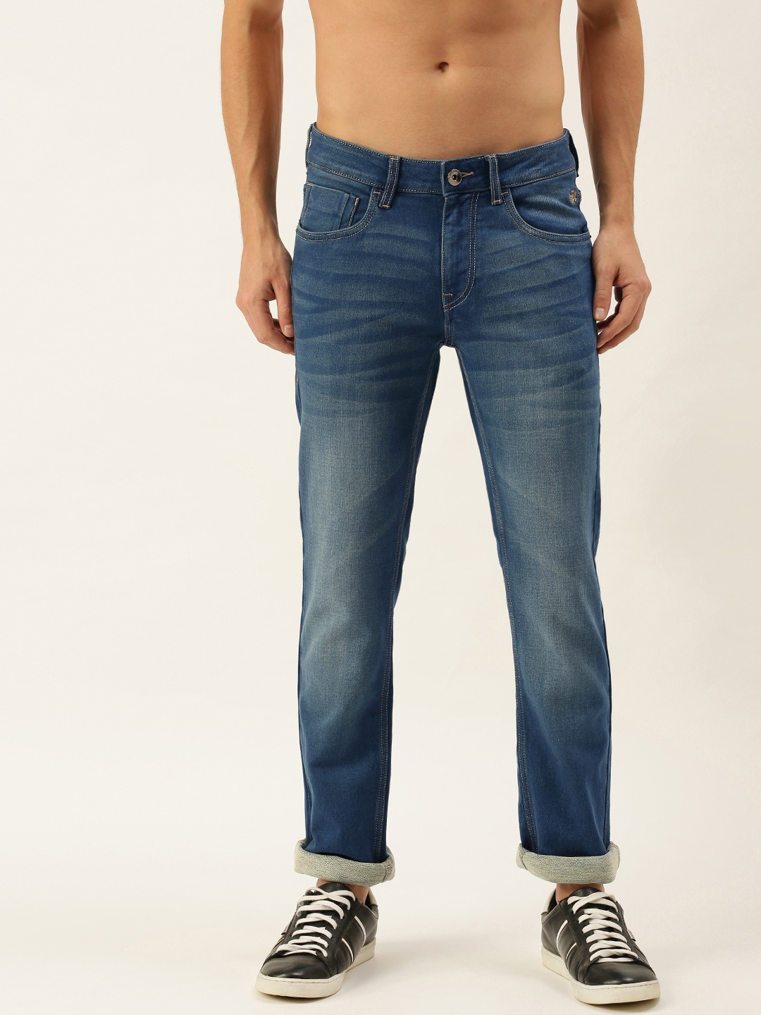 

Flying Machine Men Blue Slim Tapered Micheal Fit Heavy Fade Stretchable Jeans