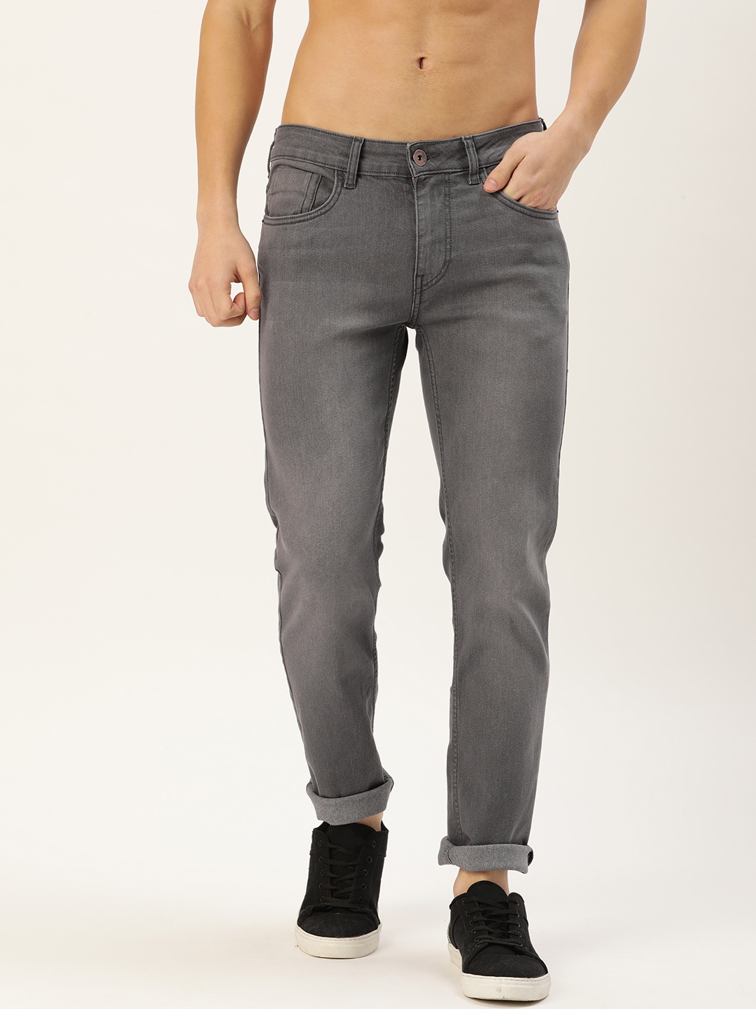 

Flying Machine Men Grey Michael Slim Tapered Fit Light Fade Stretchable Jeans