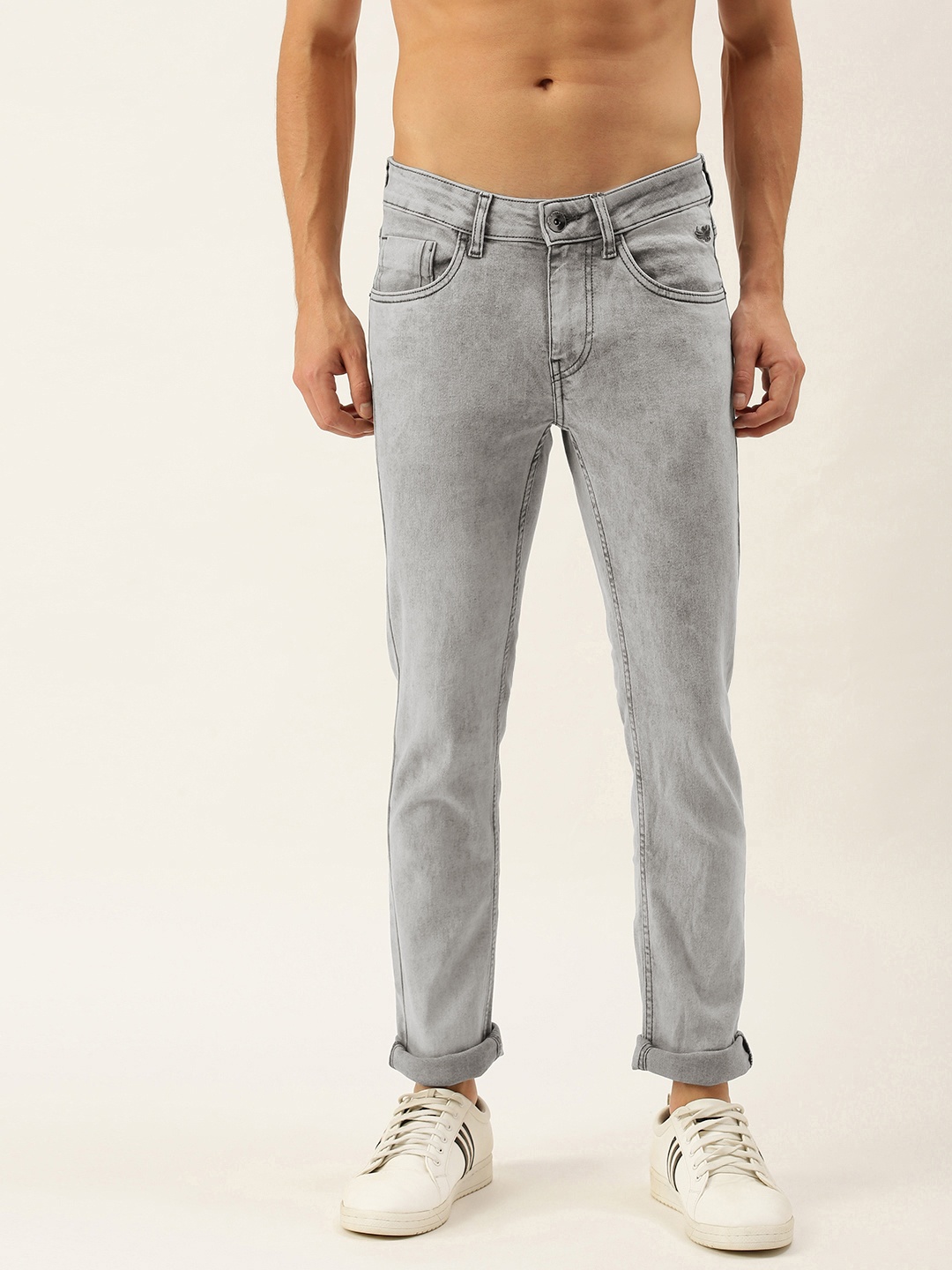 

Flying Machine Men Grey Slim Fit Low-Rise Heavy Fade Stretchable Jeans