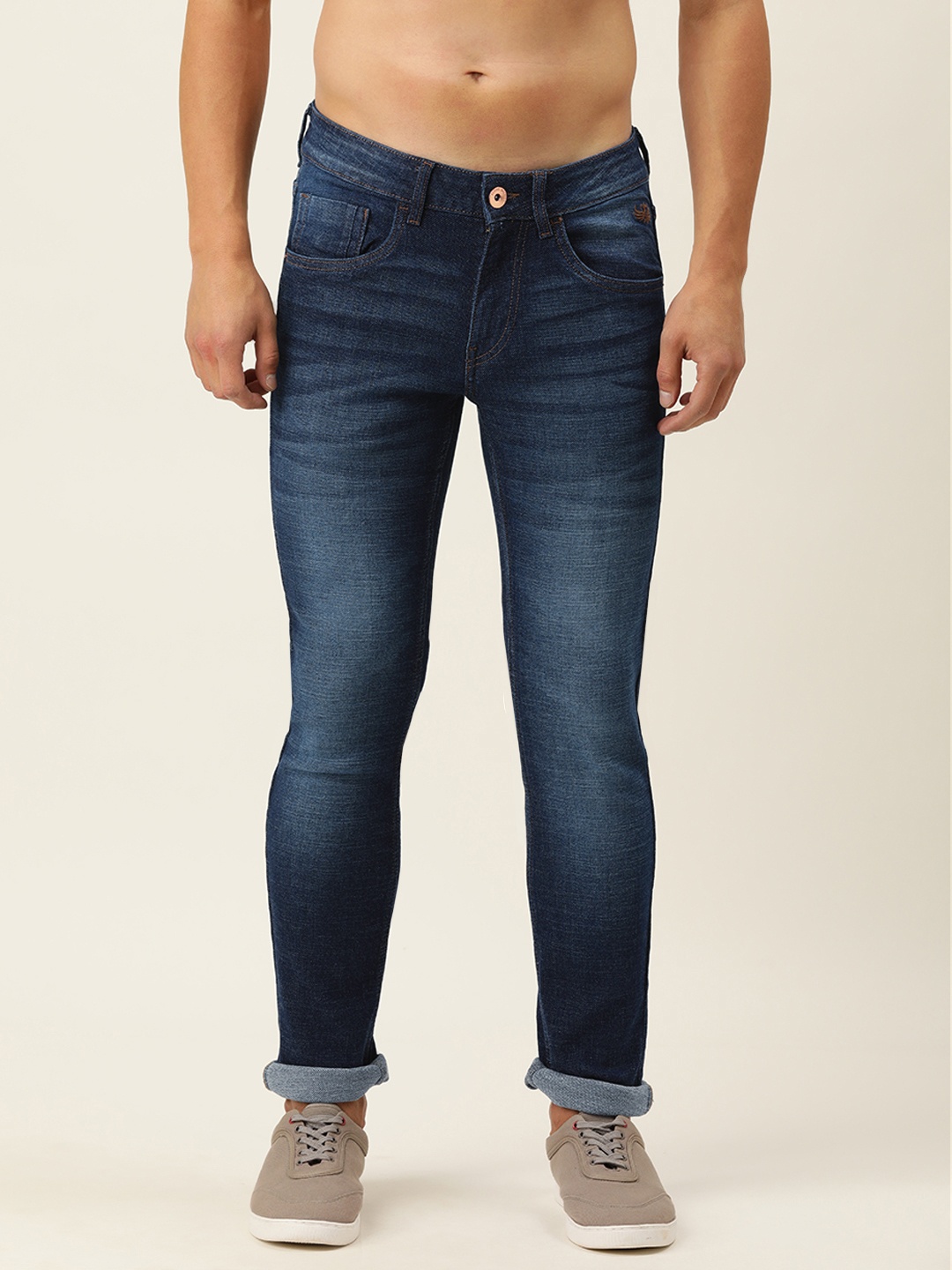 

Flying Machine Men Blue Jackson Skinny Fit Low-Rise Heavy Fade Stretchable Jeans