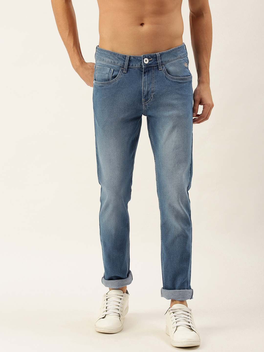 

Flying Machine Men Blue Skinny Jackson Fit Low-Rise Heavy Fade Stretchable Jeans