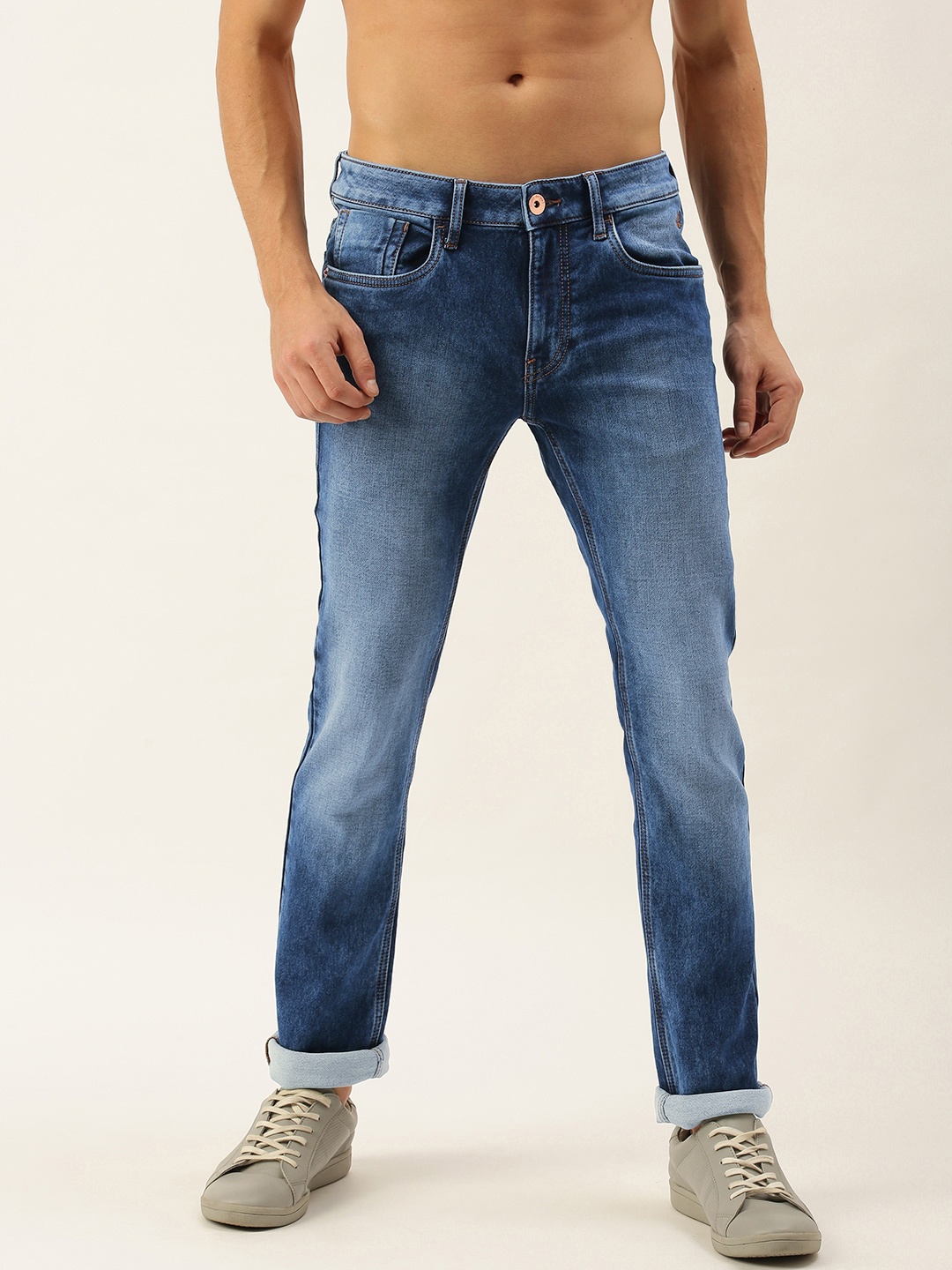 

Flying Machine Men Blue Slim Fit Heavy Fade Stretchable Jeans