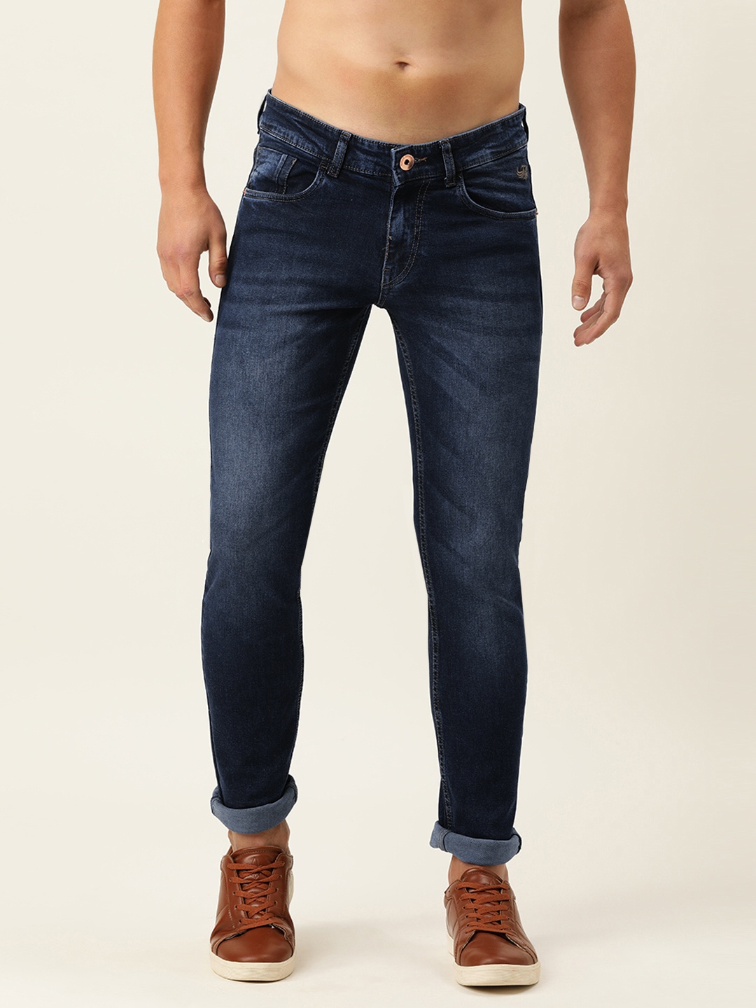 

Flying Machine Men Blue Slim Fit Low-Rise Light Fade Stretchable Jeans