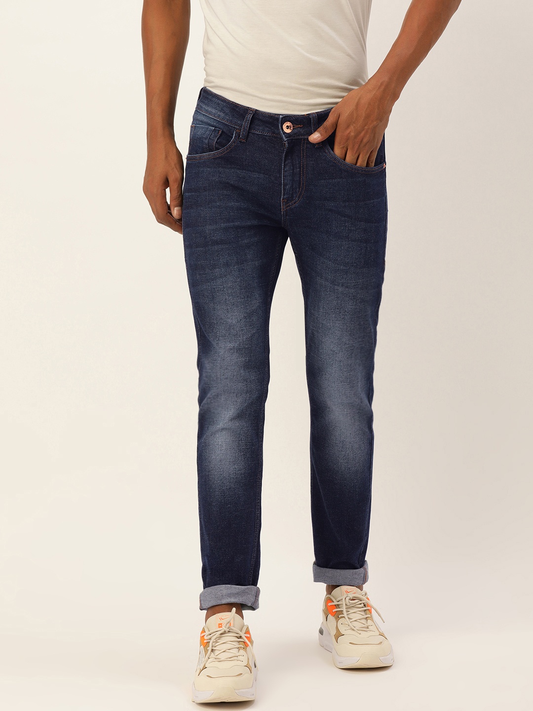 

Flying Machine Men Blue Jackson Skinny Fit Low-Rise Heavy Fade Jeans
