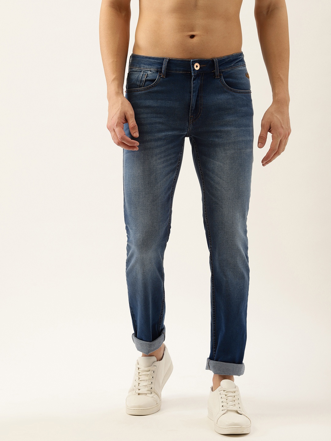 

Flying Machine Men Blue Michael Slim Tapered Fit Fit Light Fade Mid Rise Stretchable Jeans