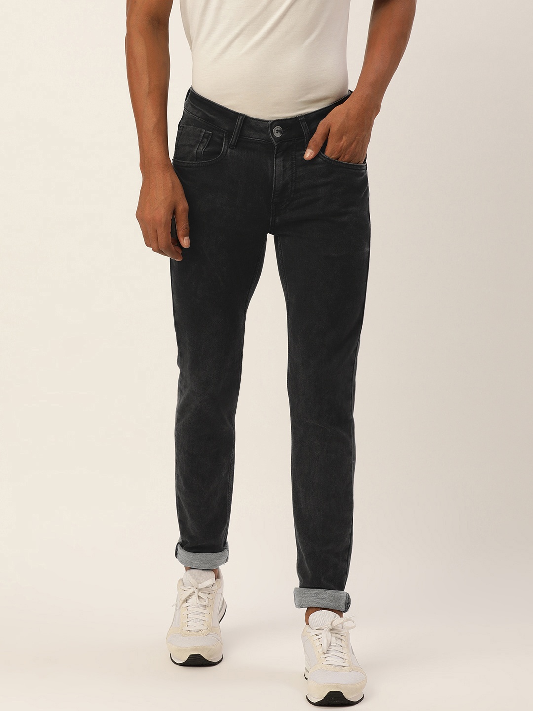 

Flying Machine Men Black Jackson Skinny Fit Low-Rise Light Fade Stretchable Jeans
