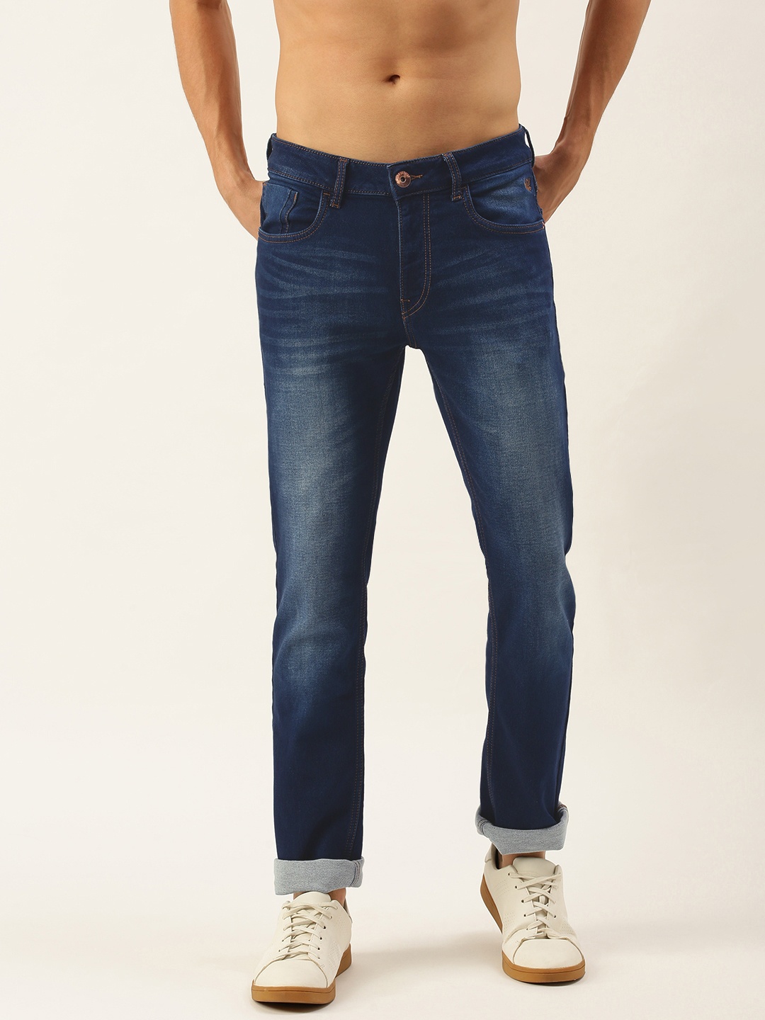 

Flying Machine Men Blue Slim Tapered Micheal Fit Heavy Fade Stretchable Jeans