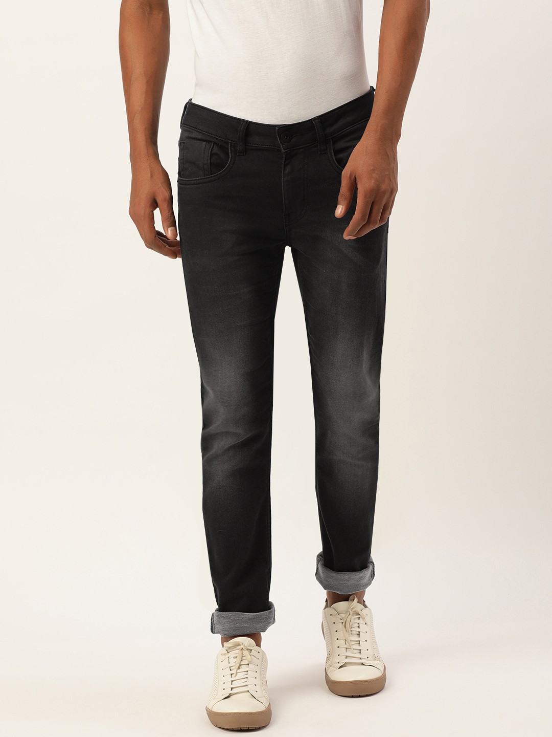

Flying Machine Men Black Skinny Jackson Fit Light Fade Stretchable Jeans