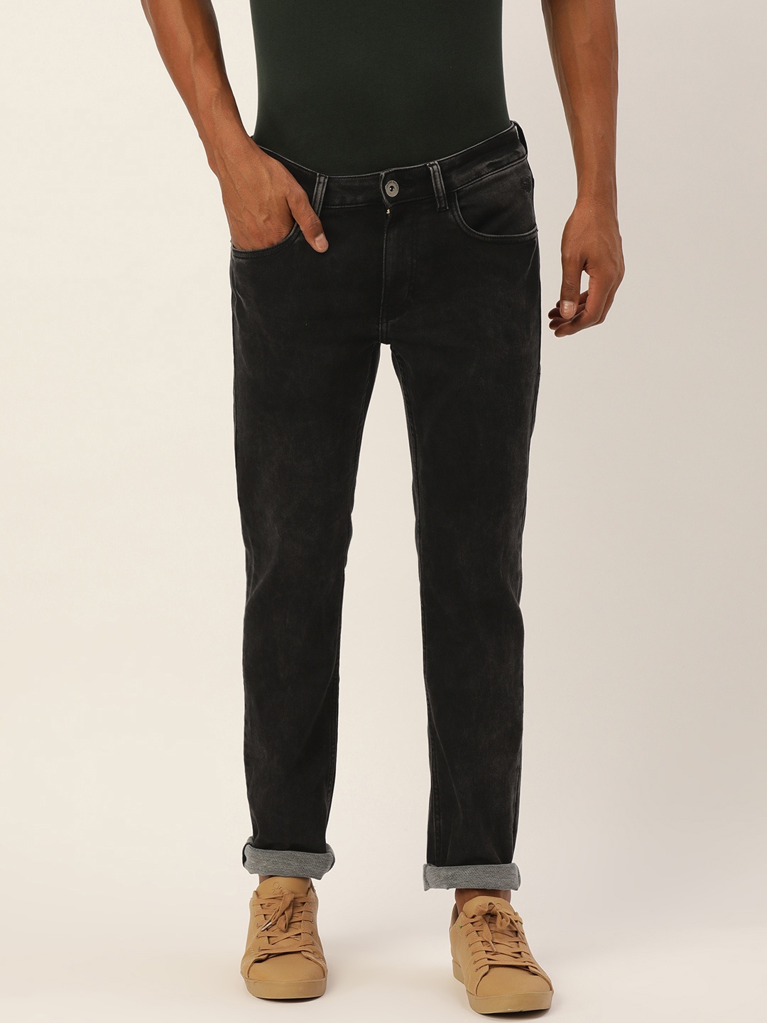 

Flying Machine Men Black Slim Tapered Micheal Fit Mid Rise Jeans