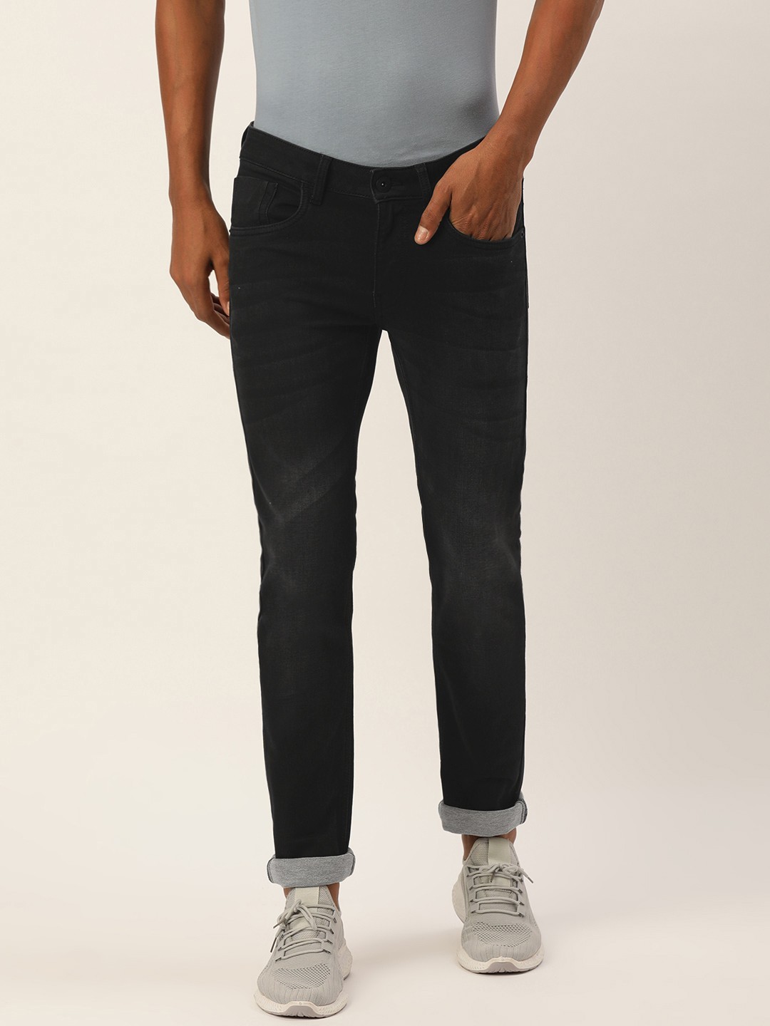 

Flying Machine Men Black Jackson Skinny Fit Low-Rise Light Fade Stretchable Jeans