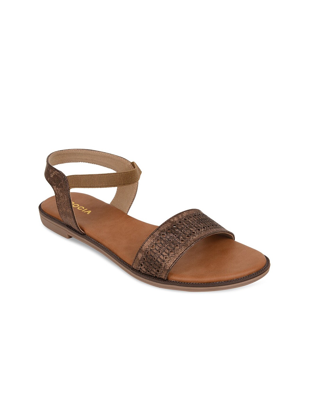 

Rocia Women Brown Laser Cut Open Toe Flats