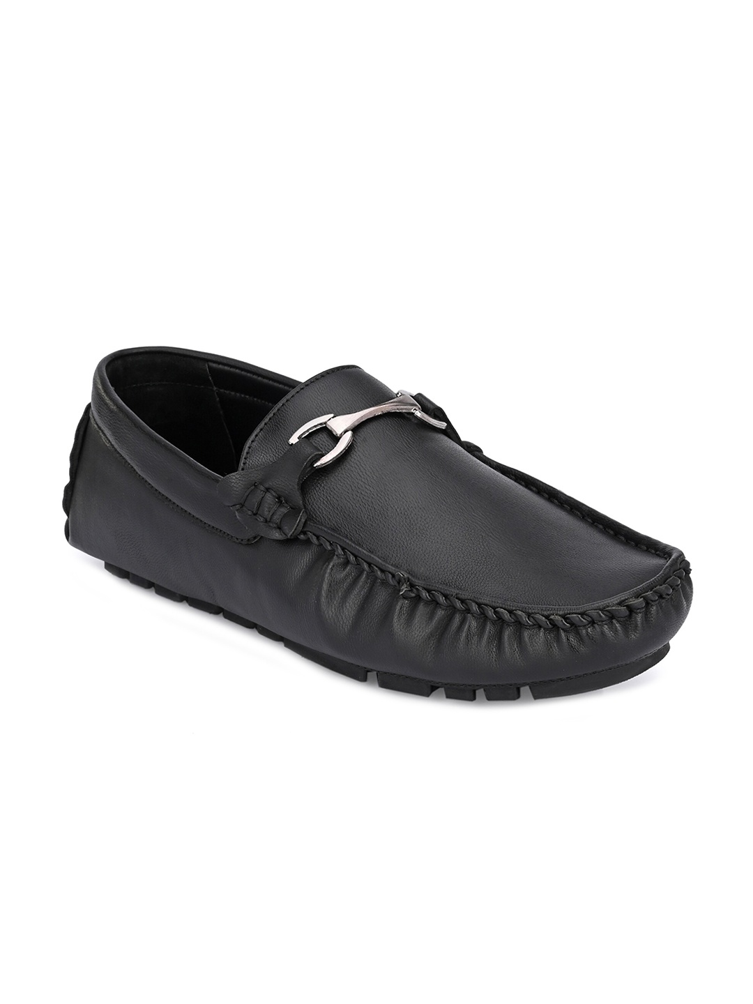 

Eego Italy Men Black Woven Design Driving Shoes