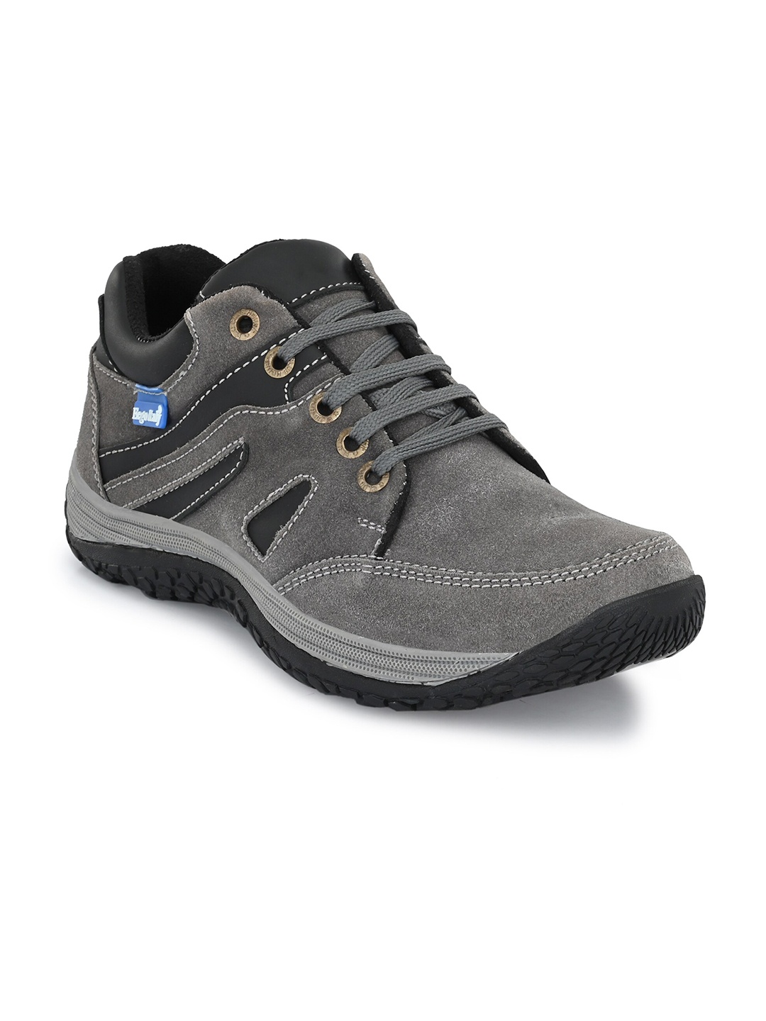 

Eego Italy Men Grey Leather Trekking Non-Marking Shoes
