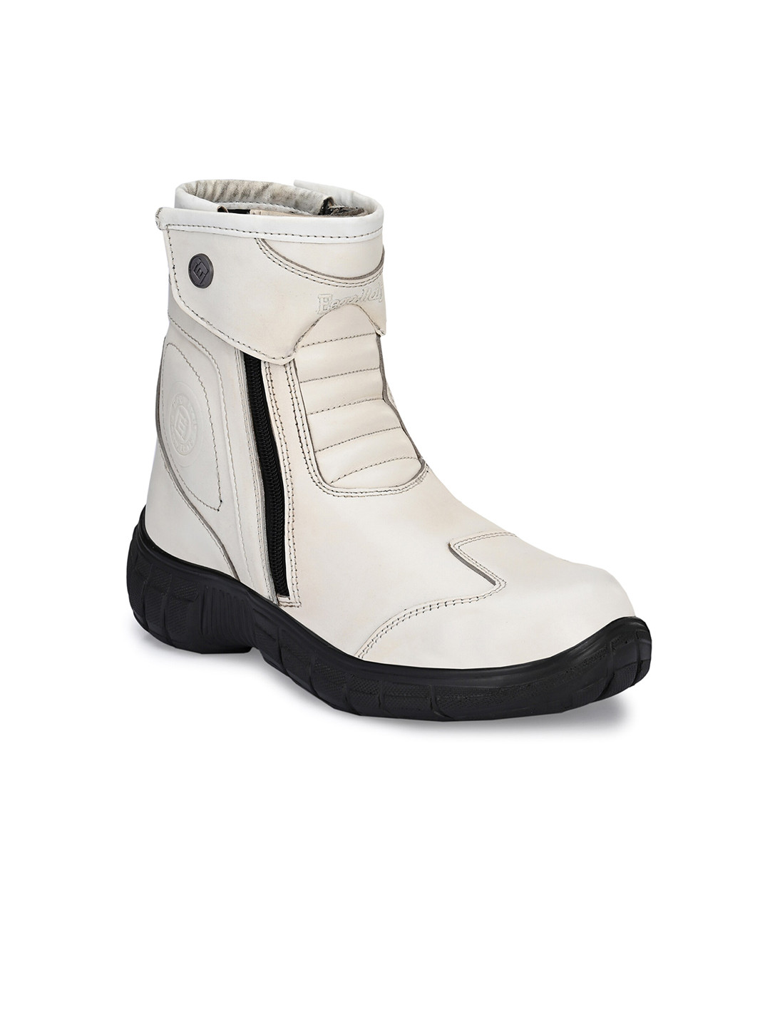 

Eego Italy Men White Leather Slip-On Rider Sneakers